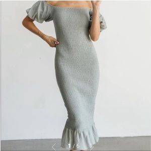 Baltic Born Alana Smocked Midi Dress in Sage